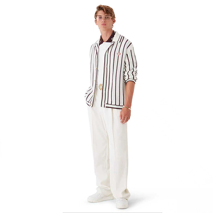 casablanca striped knit cardigan